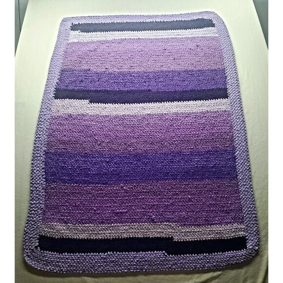Handmade Purple Afghan 48x35 • Crochet Lap Blanket Throw - Picture 4 of 5